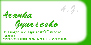 aranka gyuricsko business card